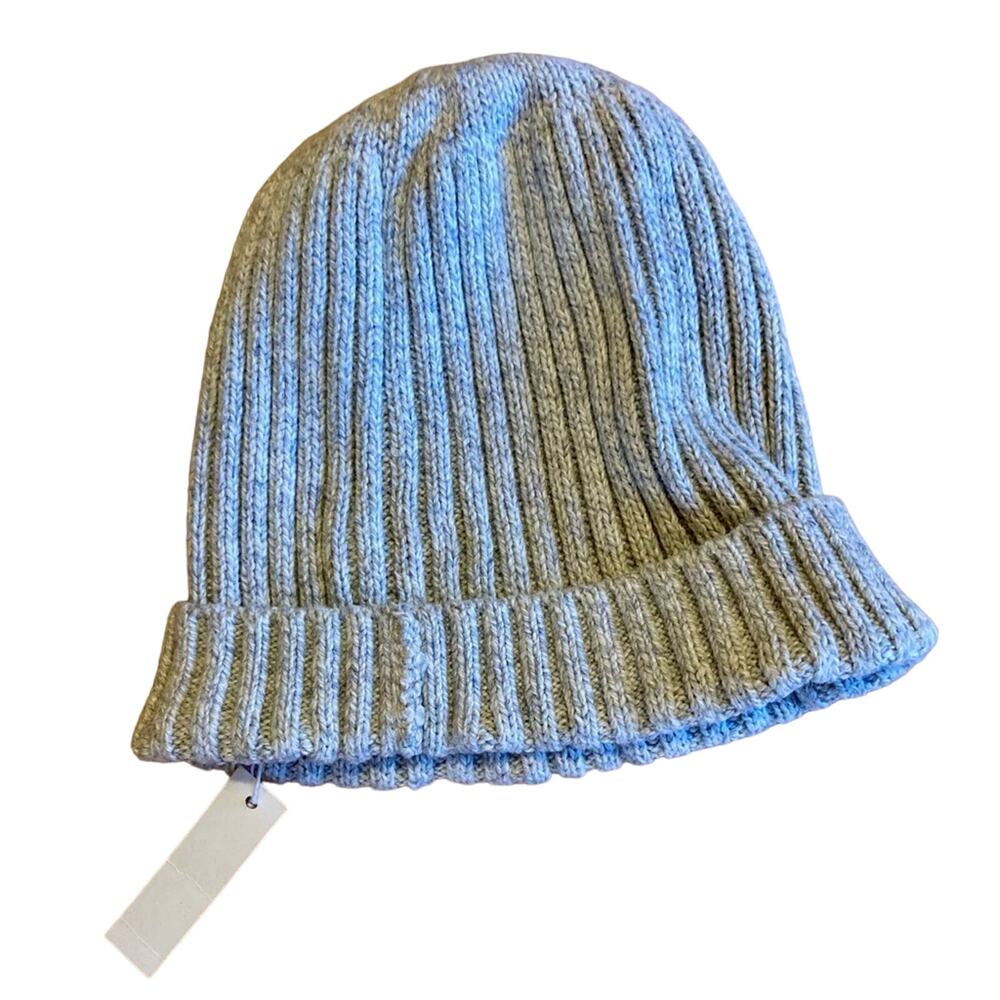 NWT Madewell Cotton Blend Slouch Beanie in Light Heather Gray - One Size
