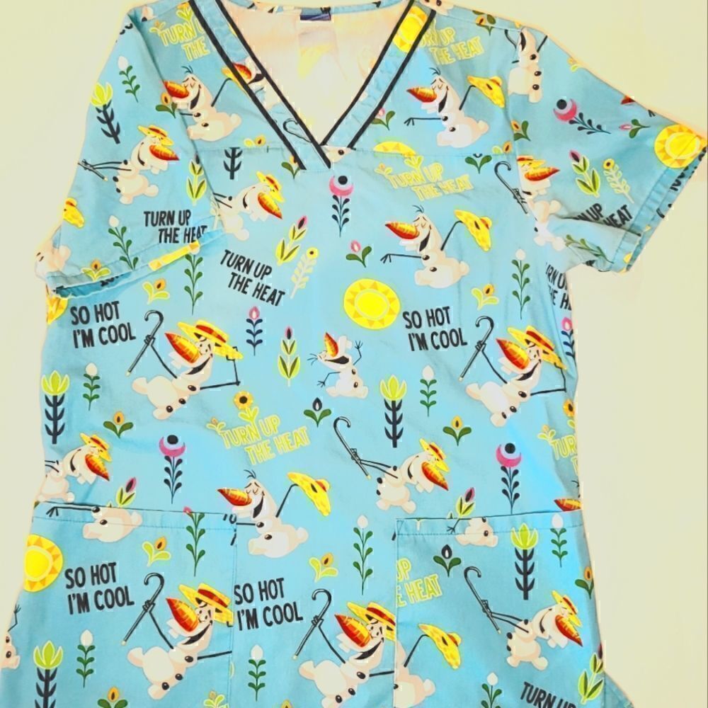 Frozen Scrub Top -Turn Up The Heat with Olaf
