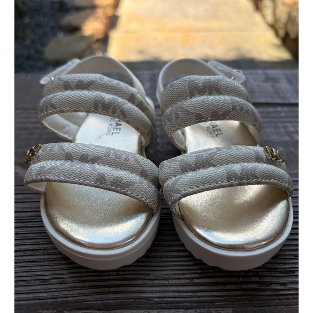 Michael Kors White Logo Toddler Sandals with strap size 5
