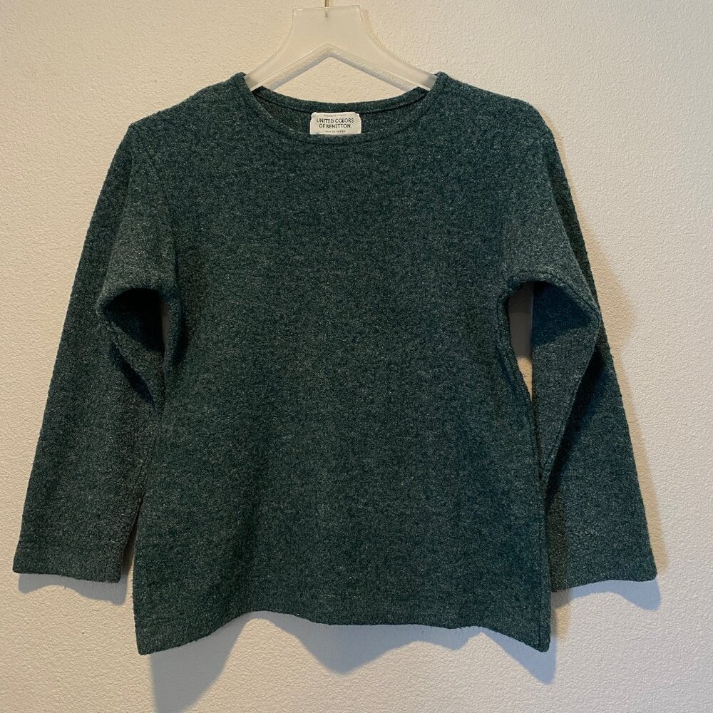Vintage United Colors of Benetton Green Wool Blend Sweater Small Italy