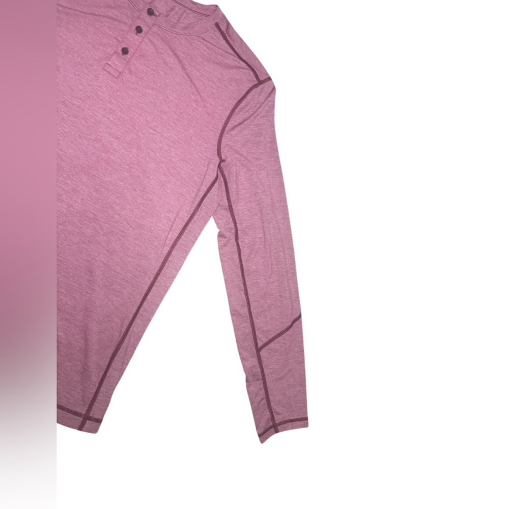 Lululemon Men's T.H.E. Henley Heathered Rosewood XXL Athletic Training - Picture 5 of 8