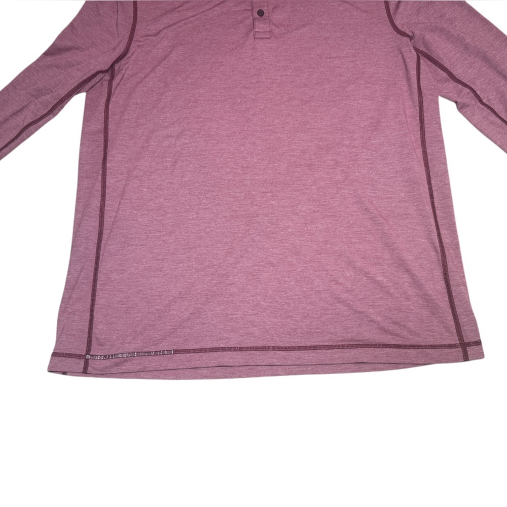 Lululemon Men's T.H.E. Henley Heathered Rosewood XXL Athletic Training - Picture 6 of 8