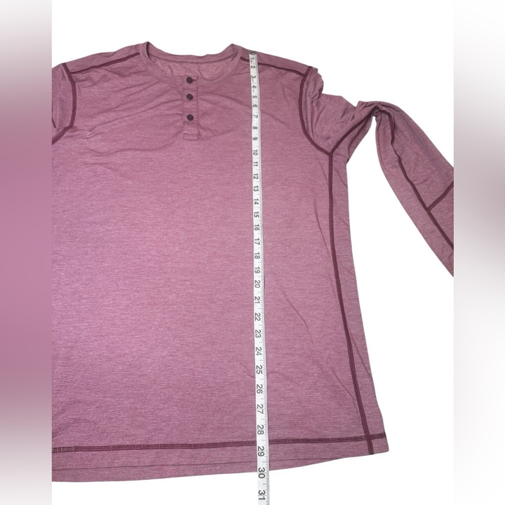 Lululemon Men's T.H.E. Henley Heathered Rosewood XXL Athletic Training - Picture 8 of 8