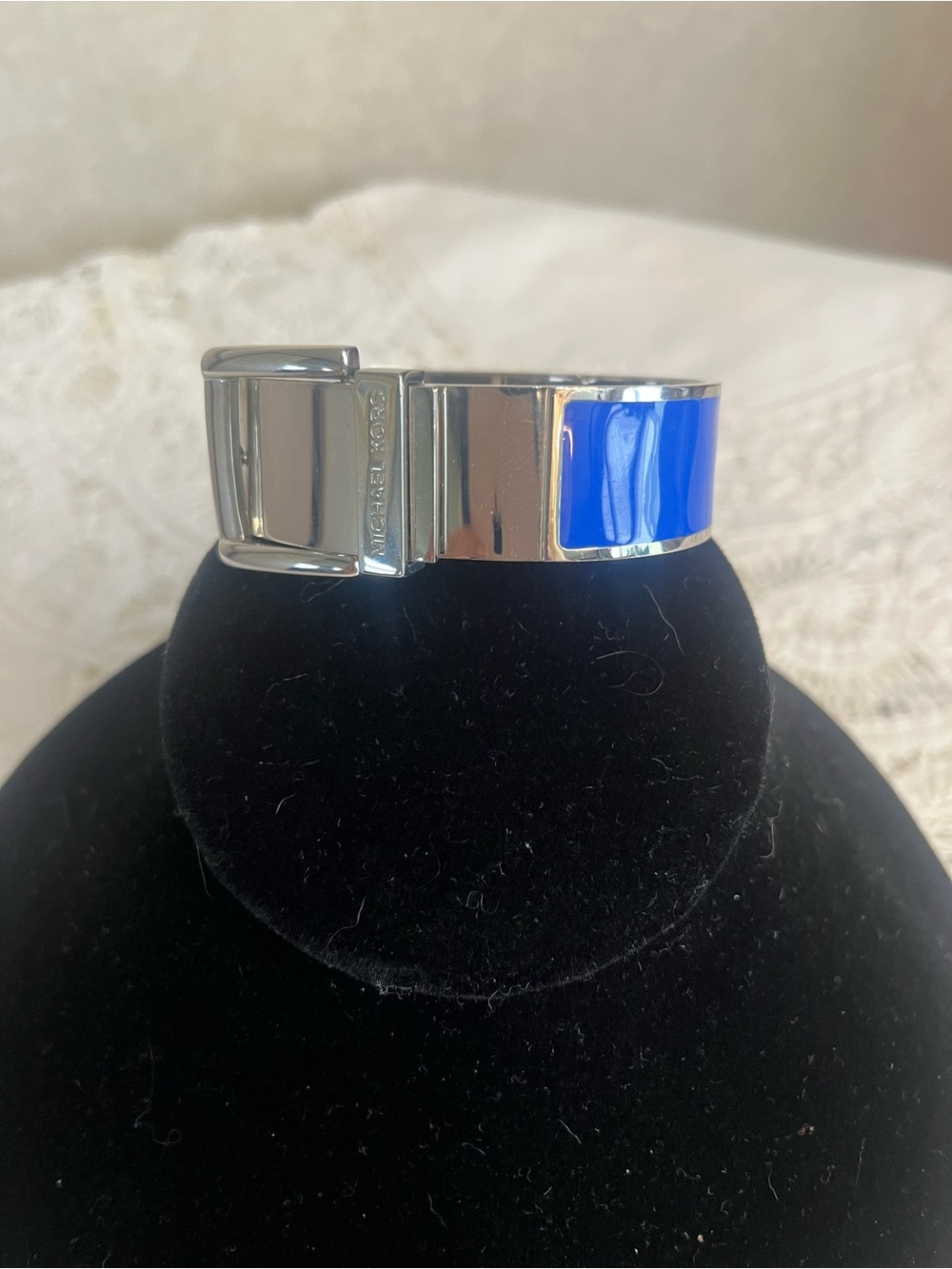Michael Kors Silver Bracelet with Blue Accent Panel - Picture 2 of 16
