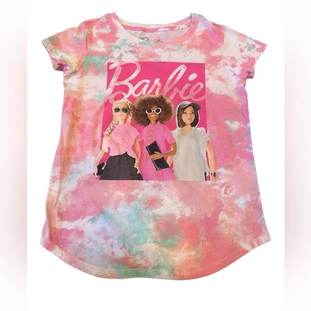 Barbie Sporty Girly Playgroundcore Tie Dye Graphic Tee Girls Youth L 10 12