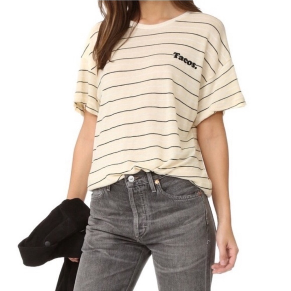 Wildfox striped tacos t-shirt size large