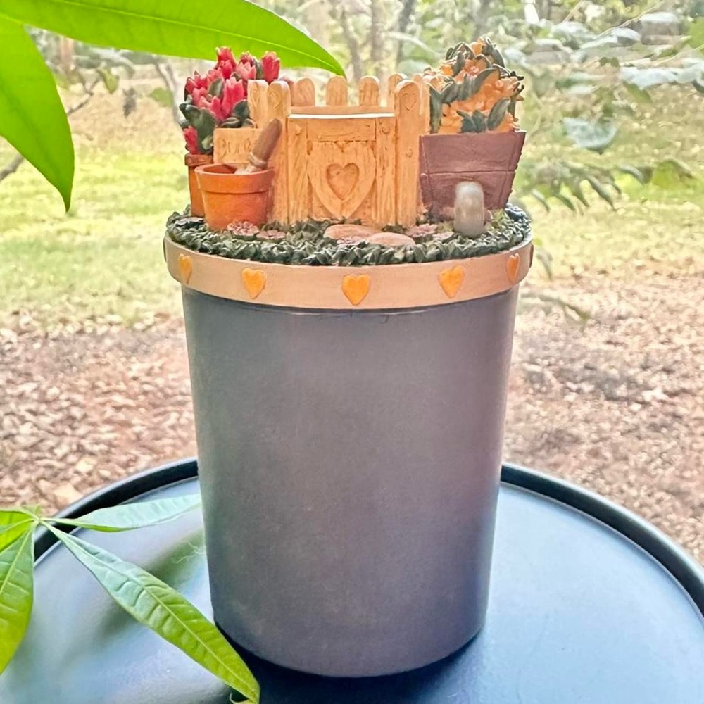Vintage Yankee Candle candle topper, Americana Garden Cottagecore home decor