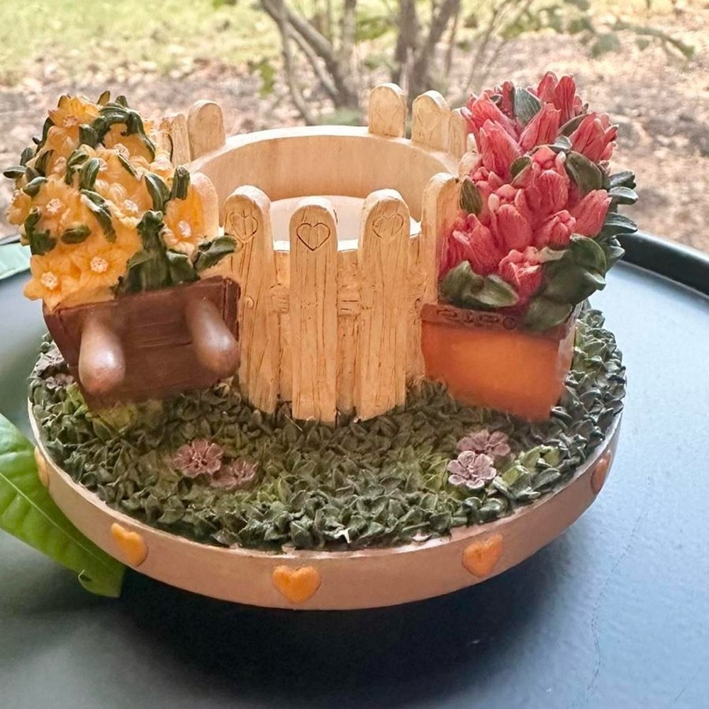 Vintage Yankee Candle candle topper, Americana Garden Cottagecore home decor - Picture 5 of 7