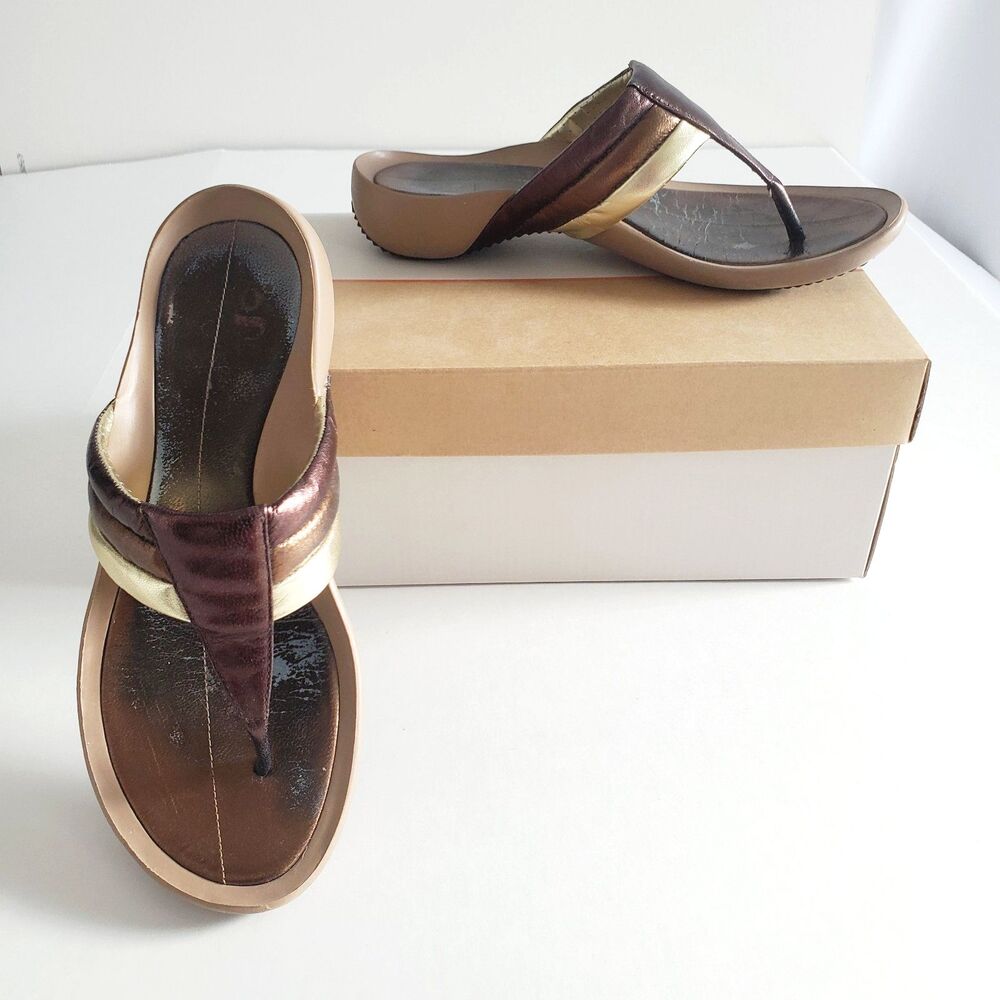 Nike Lab G Series Women’s Sandals 6.5 Metallic Leather Thong Rubber Platform