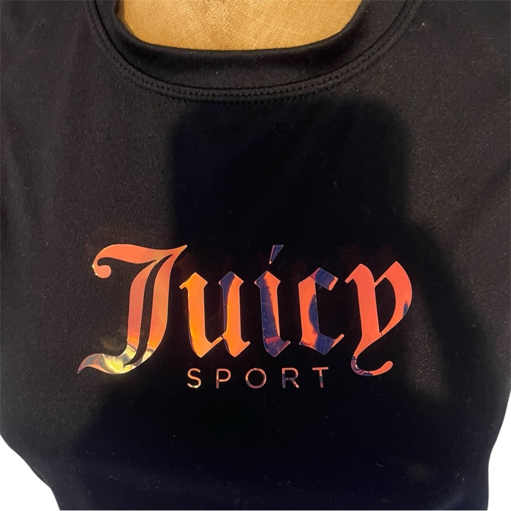 Juicy Couture Black Muscle Tee with Color Changing Logo EUC S - Picture 2 of 8