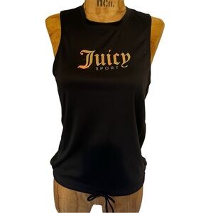 Juicy Couture Black Muscle Tee with Color Changing Logo EUC S