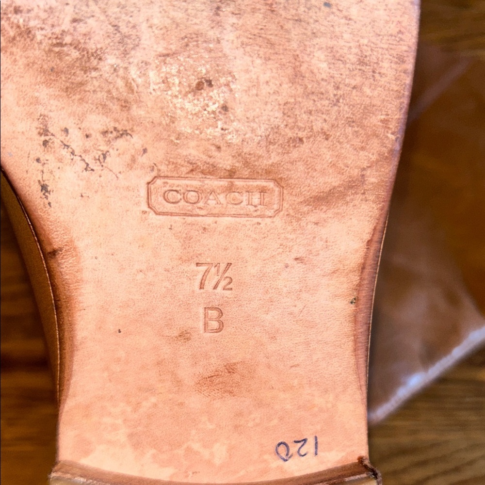 Coach Christine Tall Leather Riding Boots Cognac Brown 7.5B Old Money Equestrian - Picture 3 of 12