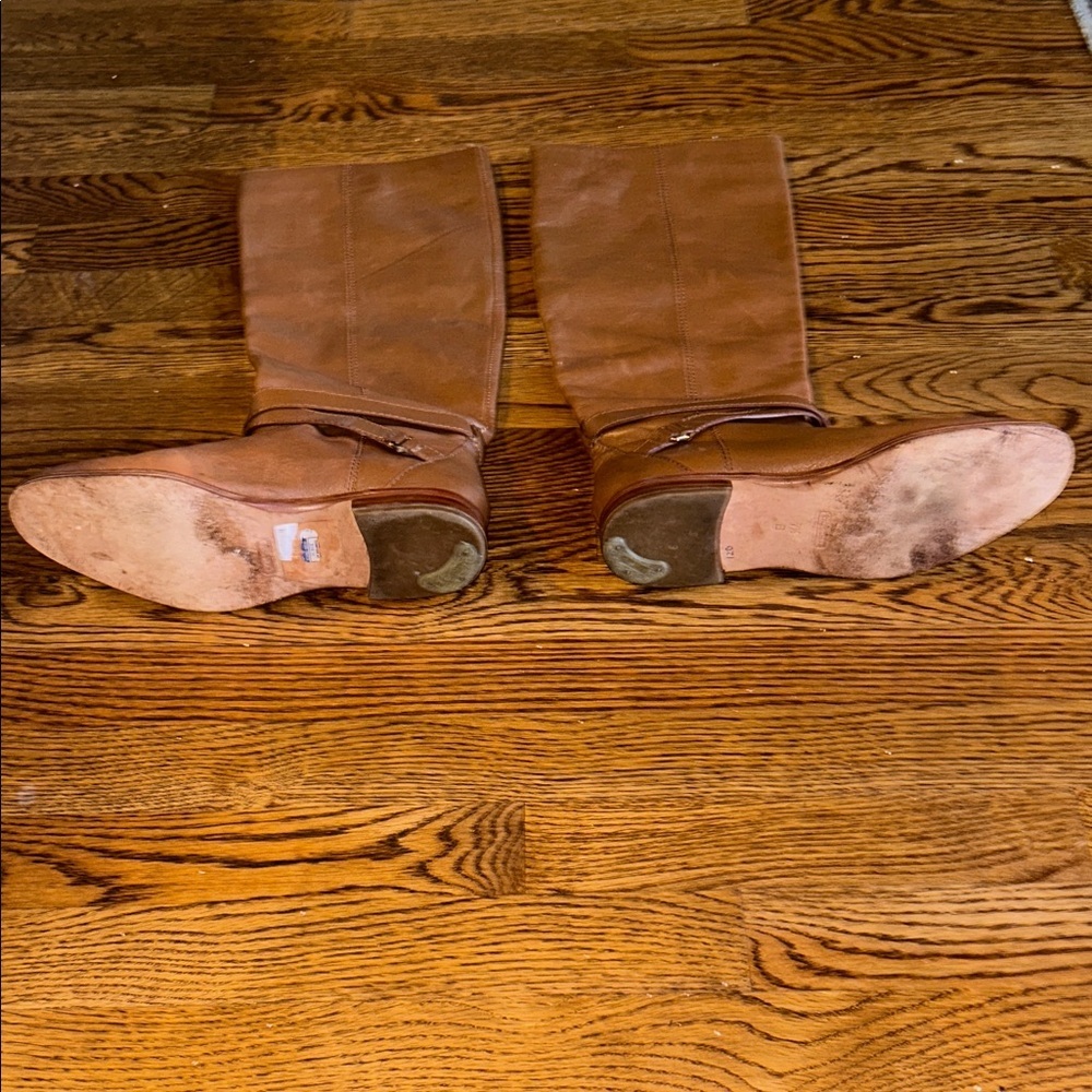Coach Christine Tall Leather Riding Boots Cognac Brown 7.5B Old Money Equestrian - Picture 5 of 12