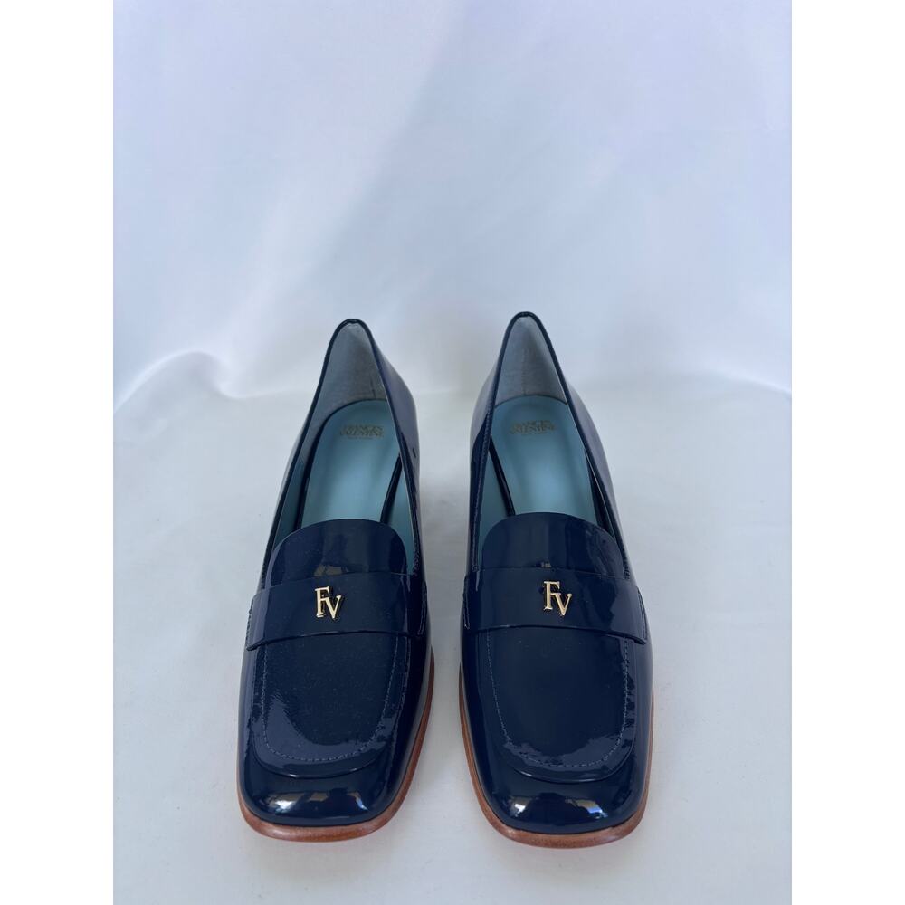 Frances Valentine Twiggy Navy Patent Loafer 8.5B - Picture 2 of 9