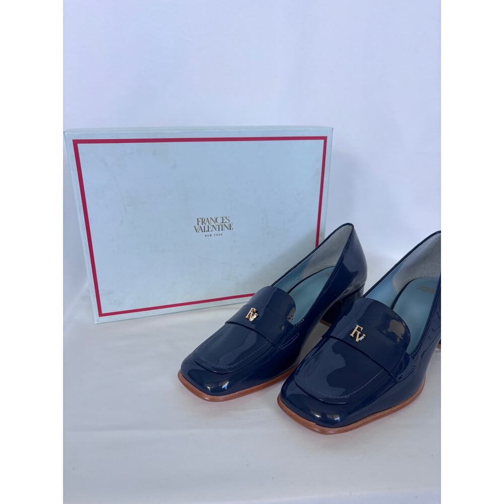 Frances Valentine Twiggy Navy Patent Loafer 8.5B - Picture 7 of 9