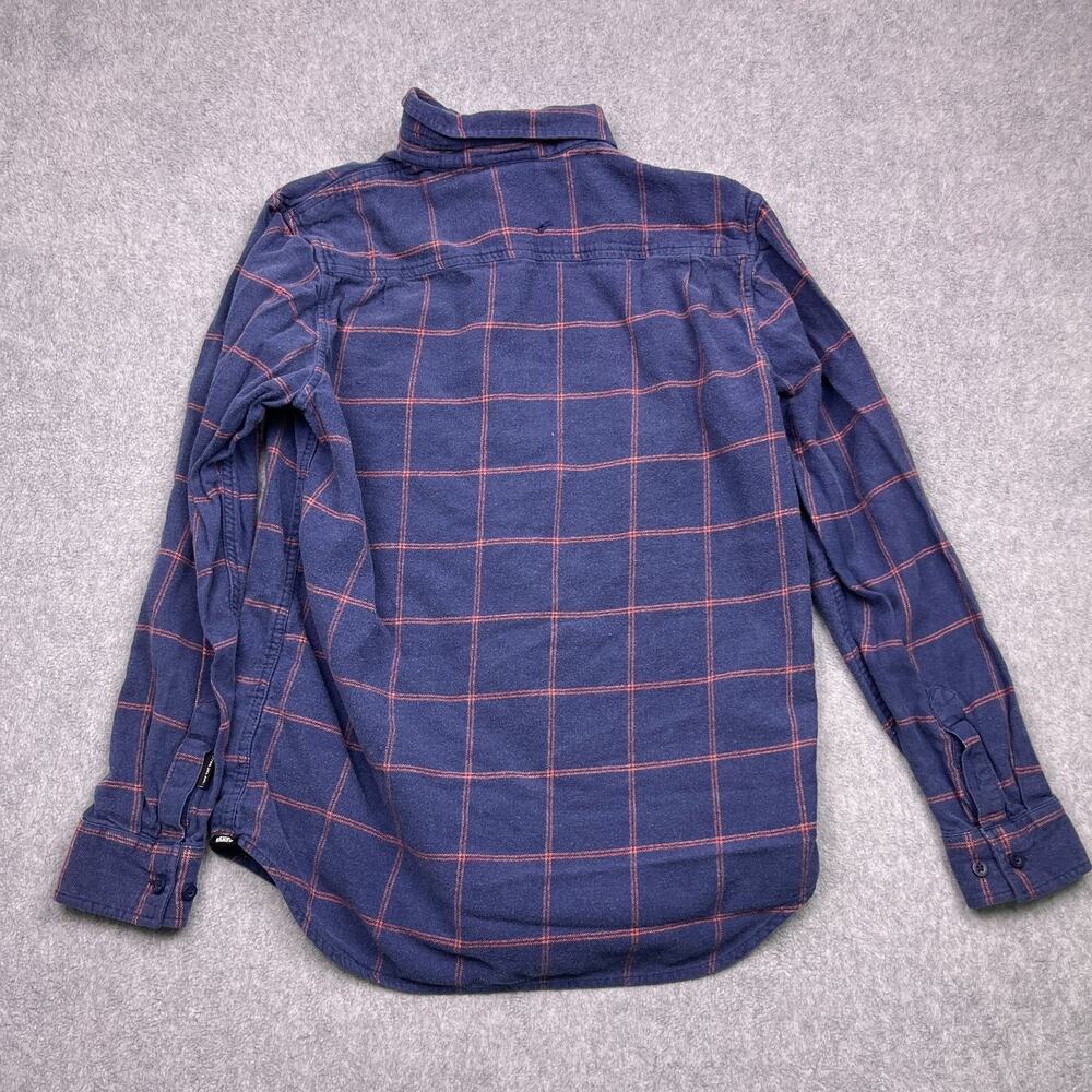 Vans Off The Wall Button-Up Shirt Mens Small Blue Plaid Long Sleeve - Picture 5 of 10