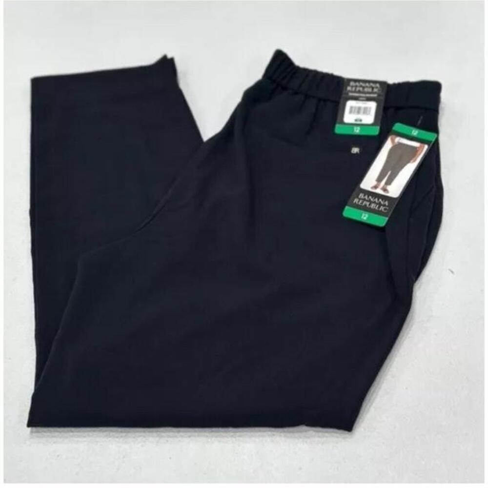 Banana Republic Women's Tapered Pull-On Pants, Black, Size 12 AD9