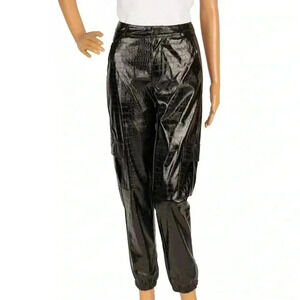 Jennifer Le Black  Faux Leather Joggers S