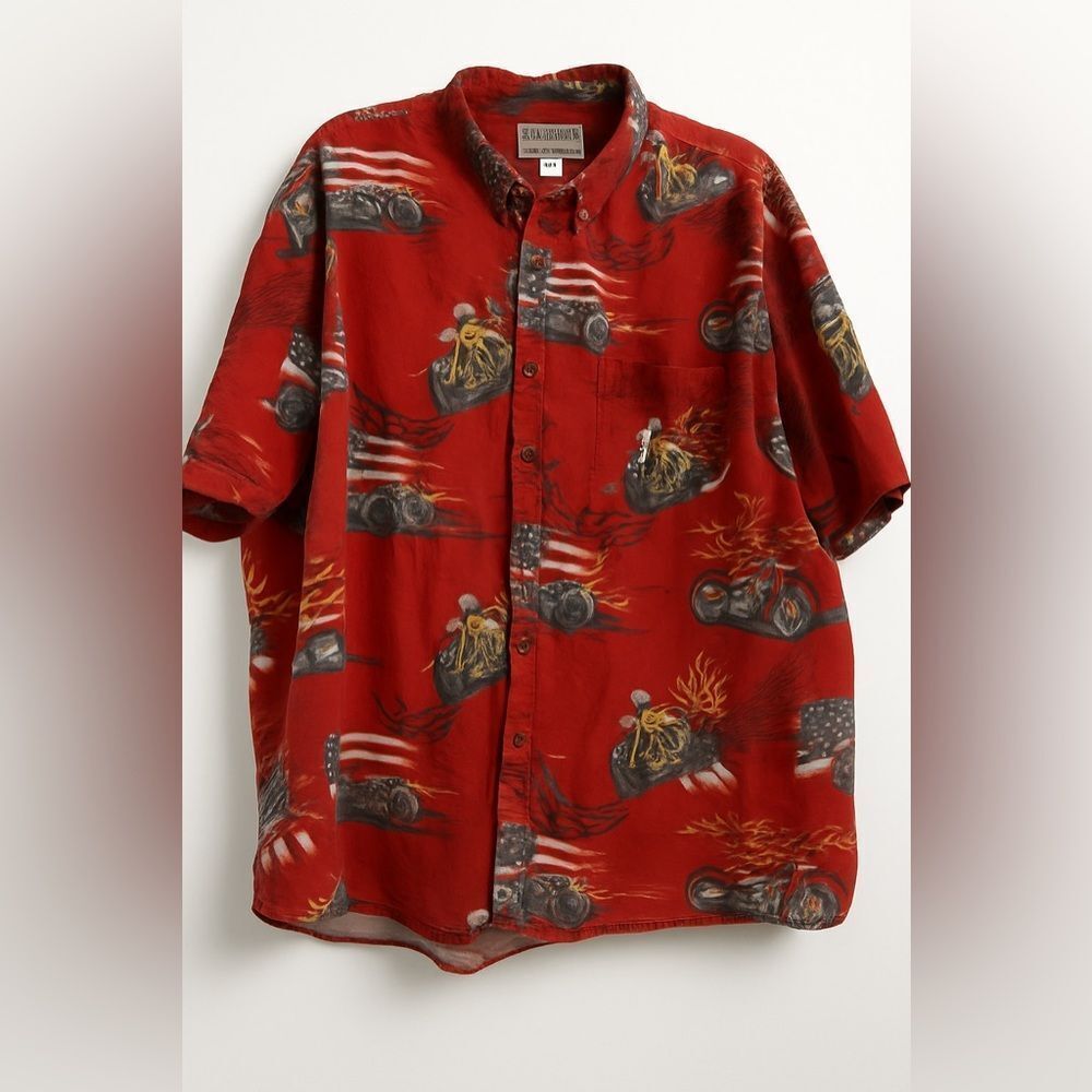 Vintage RedHead Motorcycle Button-Up Shirt – Size 3XL