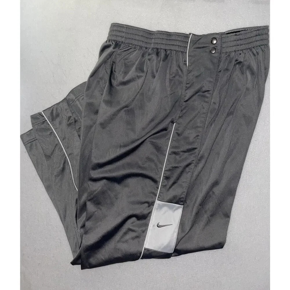 Vintage Nike Full Tear Away Pants Men's XL Track‎ Basketball Loose Gray Y2K 90s