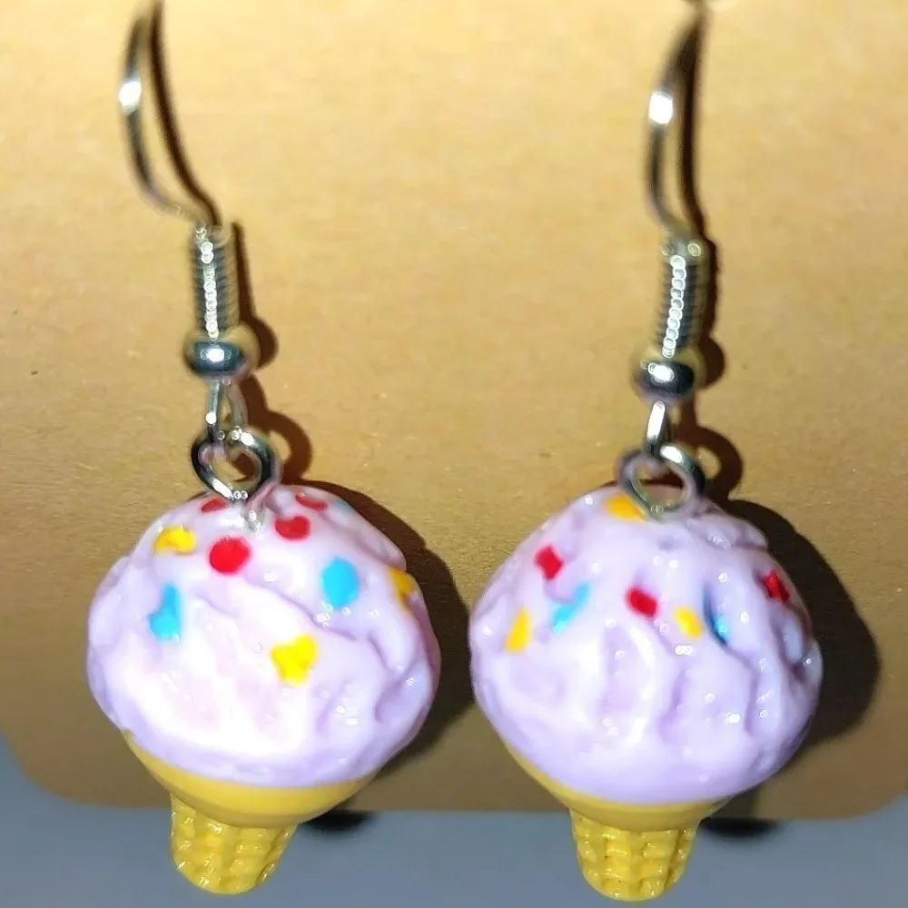 Hand crafted ice cream earrings - Picture 1 of 5