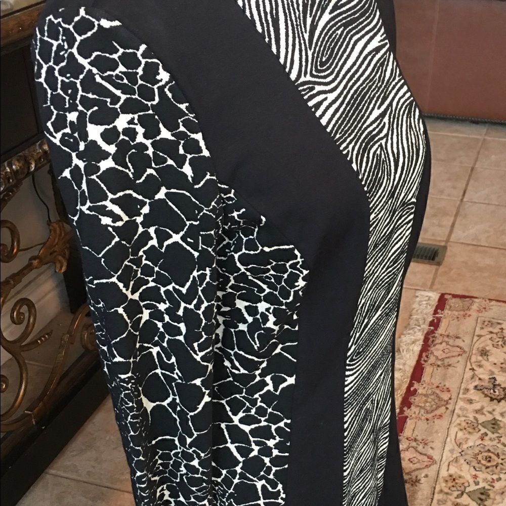 Nicole Miller Atelier Mixed Animal Print Colorblock Sweater Dress L - Picture 3 of 13
