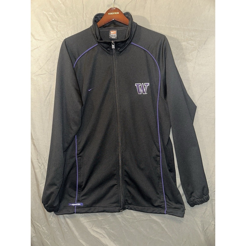 Vintage Nike University of Washington Huskies Track Jacket Mens Sz Large black