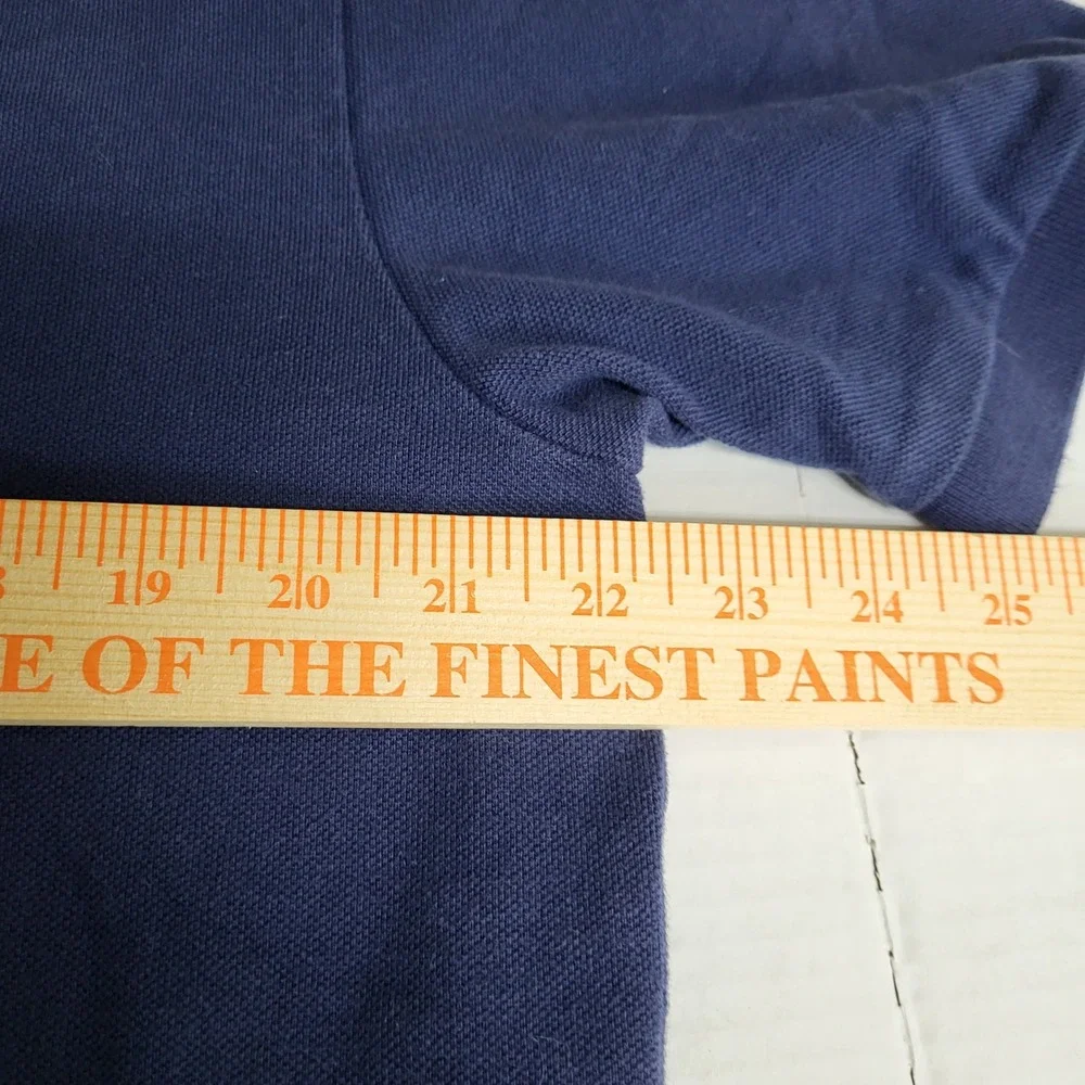Polo Ralph Lauren Men Large Navy‎ Blue Short Sleeve Polo Shirt Red Pony Logo - Picture 6 of 8