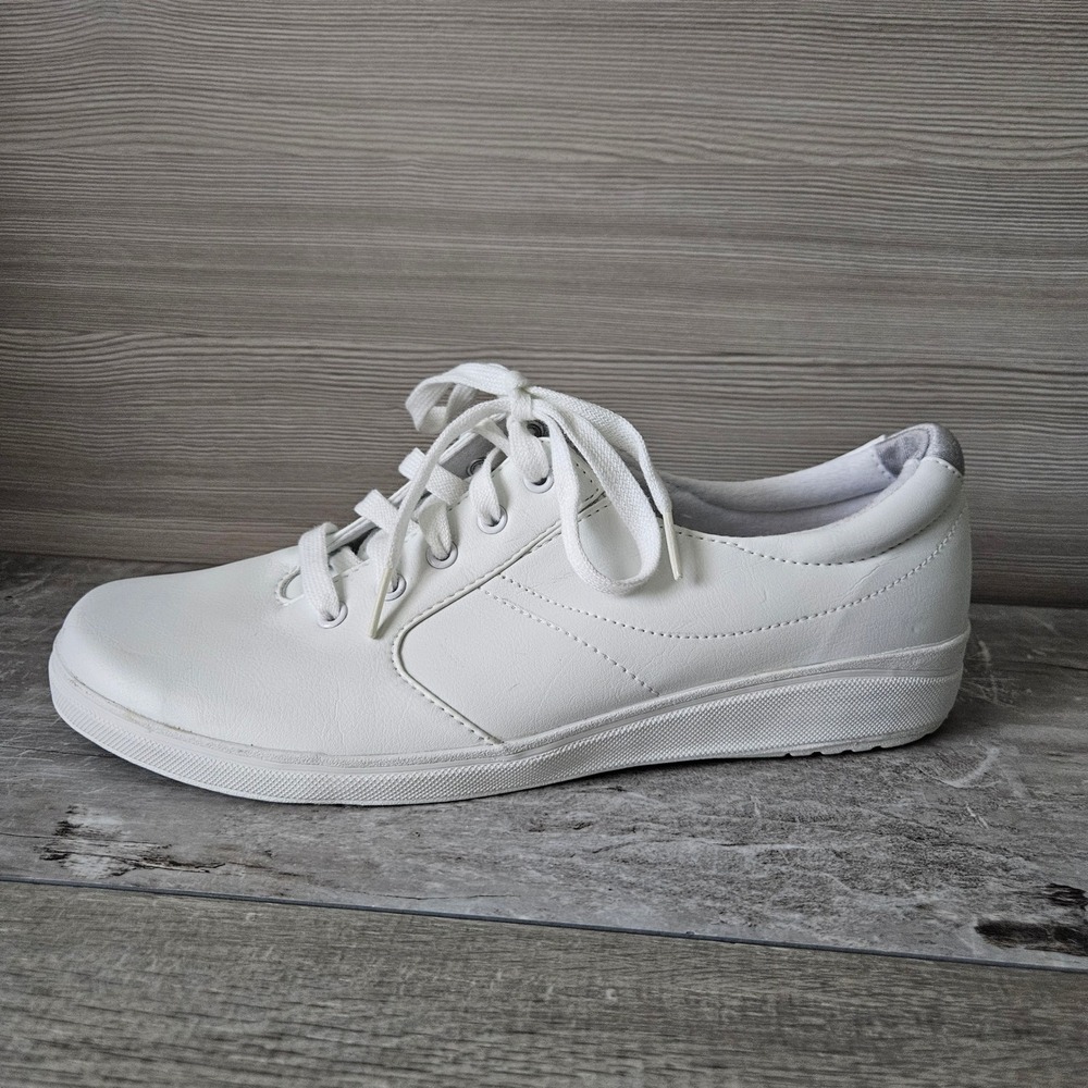 Grasshoppers Womens 10 Sneakers White Stretch Orthopedic APMA Slip Resistant NWT