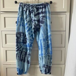 Victoria Secret PINK Women’s Blue Tie-Dye Sweatpants Joggers | Size XL