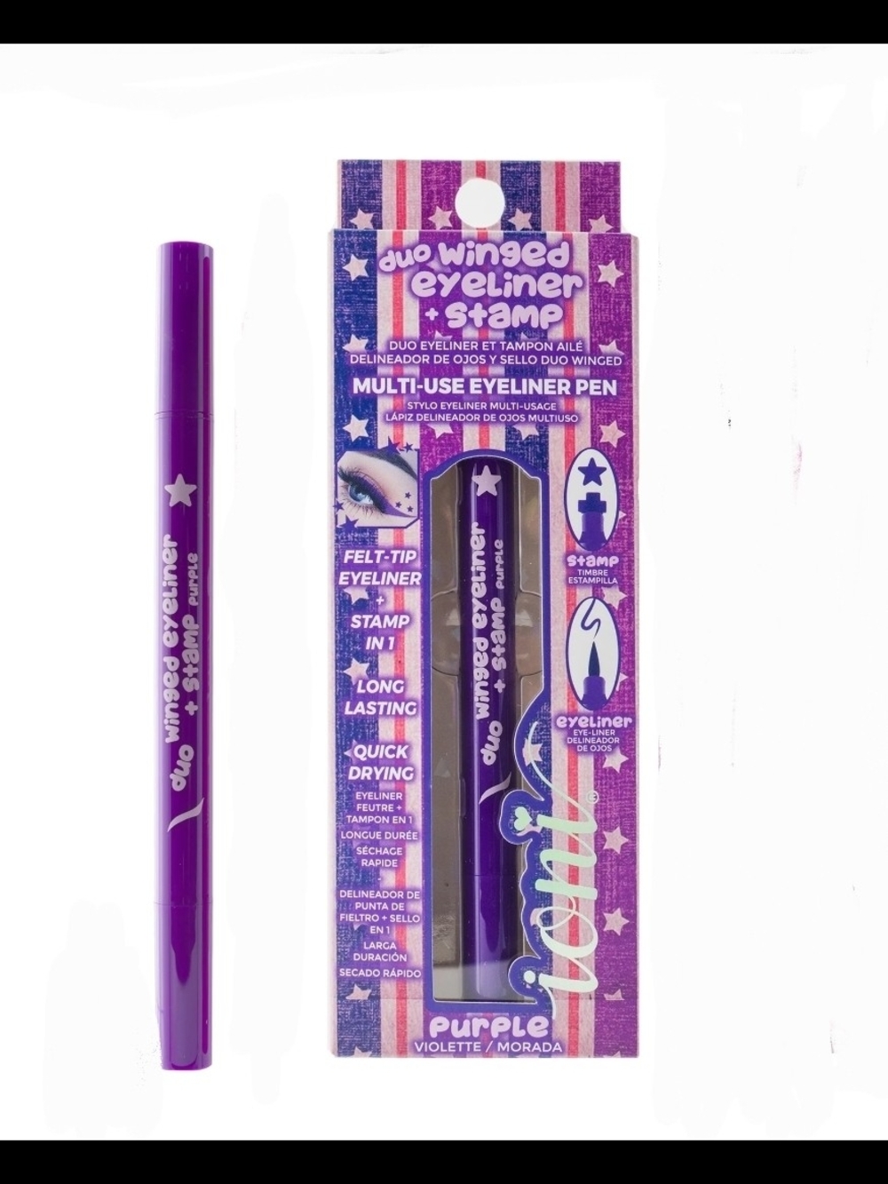 Ioni Purple Duo Winged Eyeliner + Stamp Multi-Use BNIB