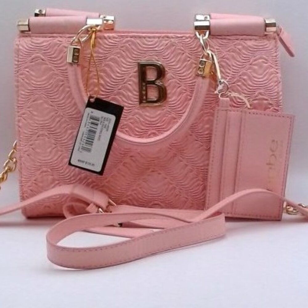 NWT Beautiful Pink Quilted Satchel Bag with Card Holder
