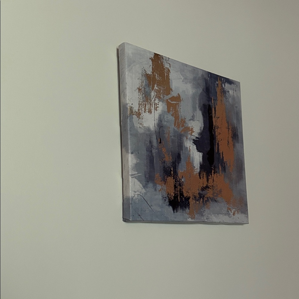 Abstract Gold and Gray Canvas Art Small - Picture 2 of 3