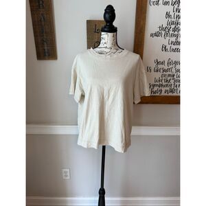Old Navy Women's Cotton Crew Neck Short Sleeve T-Shirt Soft Beige Size Large