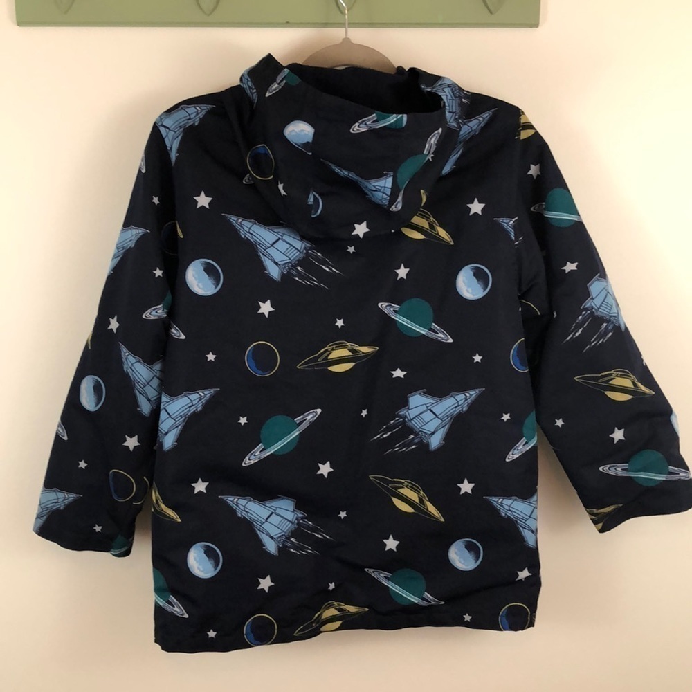 Gymboree Space Theme Hooded Pockets Raincoat Large - Picture 5 of 5