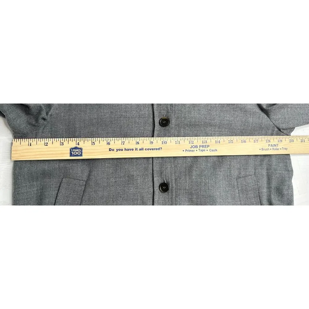 COS Wool Blazer Jacket Womens 4 Gray Modernist Structural Workwear Layering Crop - Picture 8 of 9