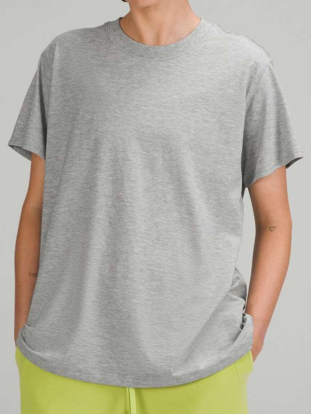 Lululemon All Yours Cotton T-Shirt Heathered Core Medium Grey size 12 - Picture 2 of 4