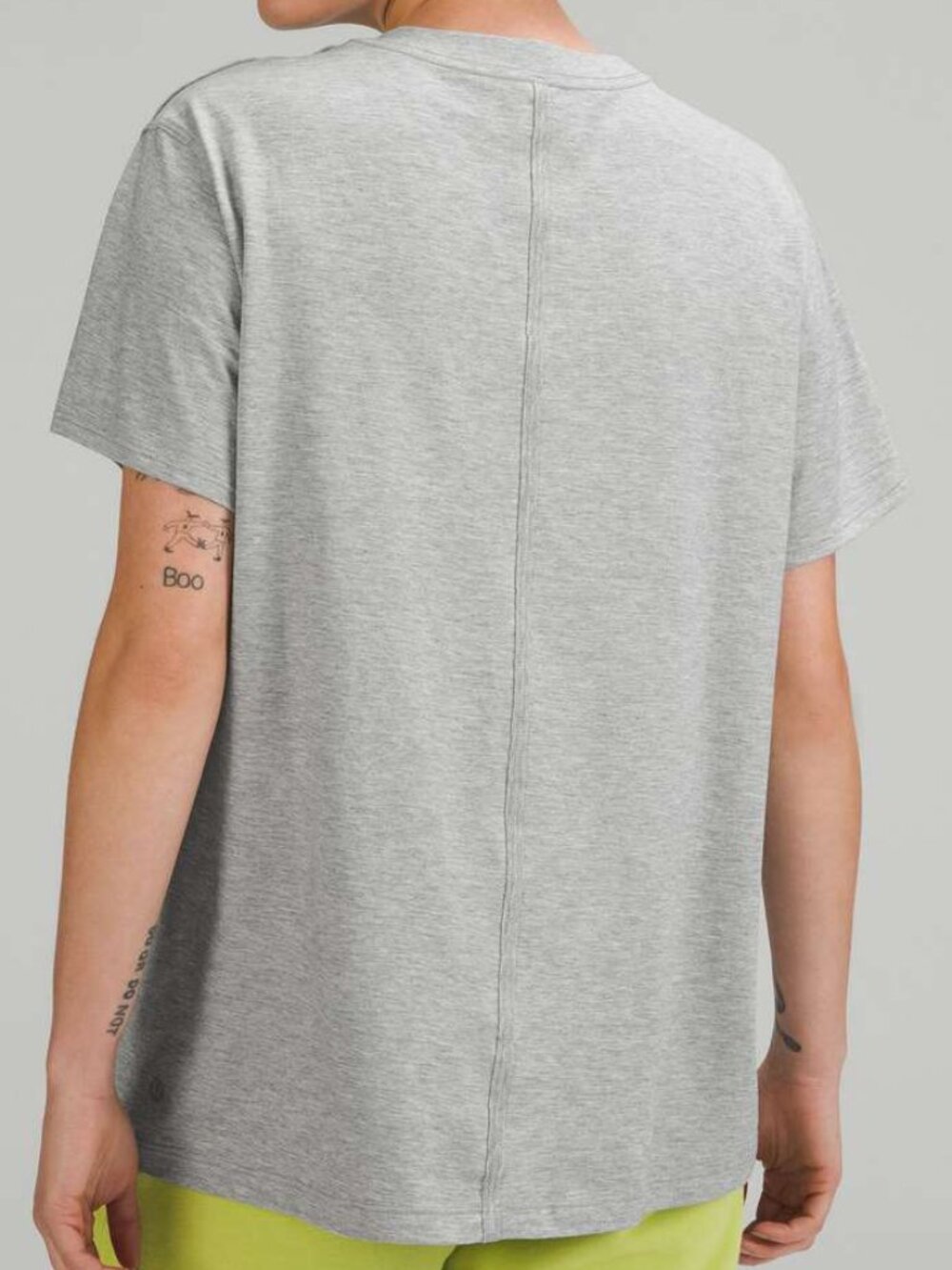 Lululemon All Yours Cotton T-Shirt Heathered Core Medium Grey size 12 - Picture 3 of 4