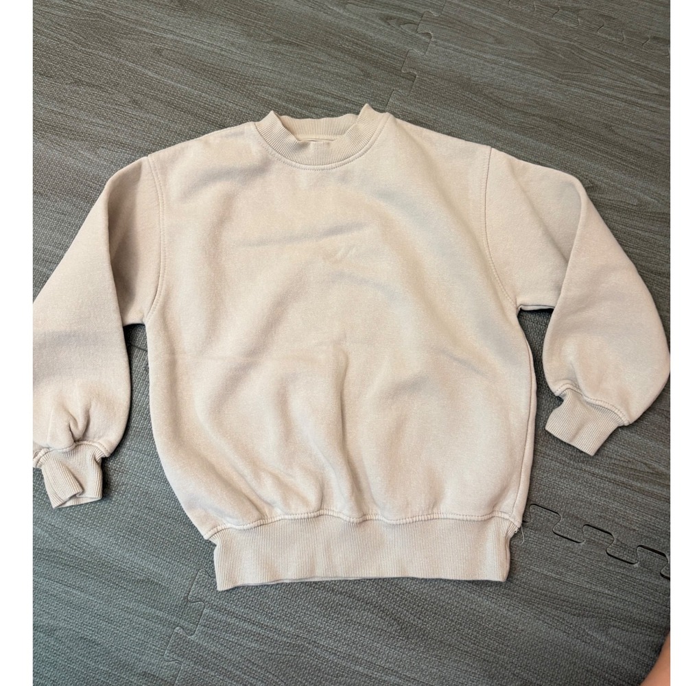 Zara Kids Light Gray Crewneck Fleece Sweatshirt Size 9-10 Pullover