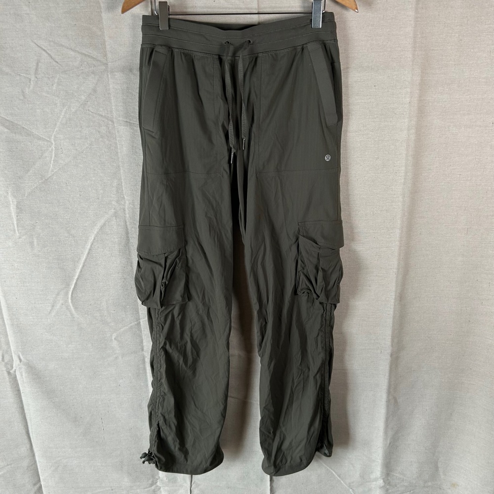Lululemon Studio Cargo Pants Dark Olive Green Ripstop Bungee Hem Small