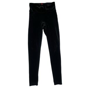 SPANX High Rise Black Velvet Leggings EUC XS