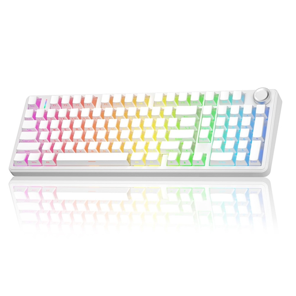 AULA F99 Pro Wireless Mechanical Keyboard Silent White RGB Hot Swappable Gaming