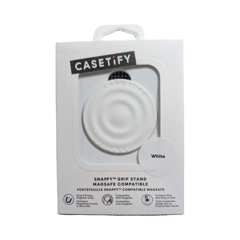 3-O CASETiFY Snappy Ripple Grip Stand - White