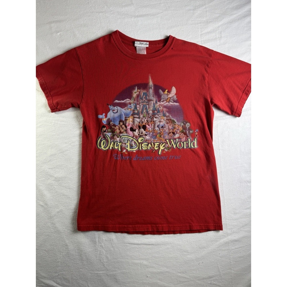 Disney Walt Disney World Shirt Mens Large Red Castle Characters Graphic Tee - Picture 2 of 7