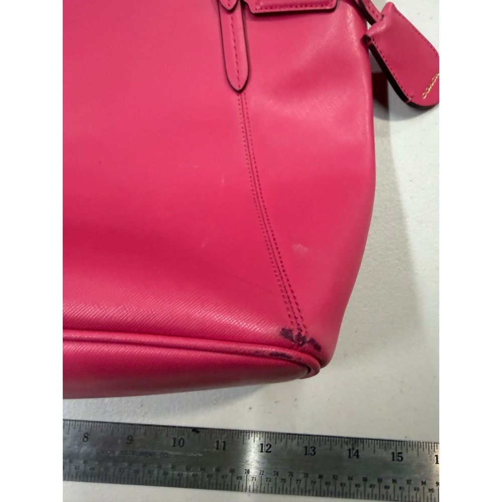 Coach Peyton Saffiano Leather Zip Top Tote Pomegranate Pink F27349 - Picture 6 of 8