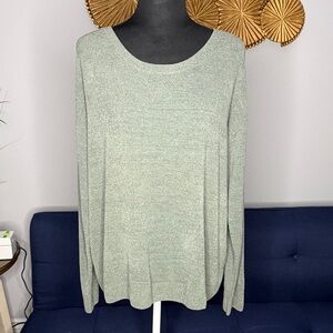 Barefoot Dreams Light Green Knit Crewneck Sweater size XL