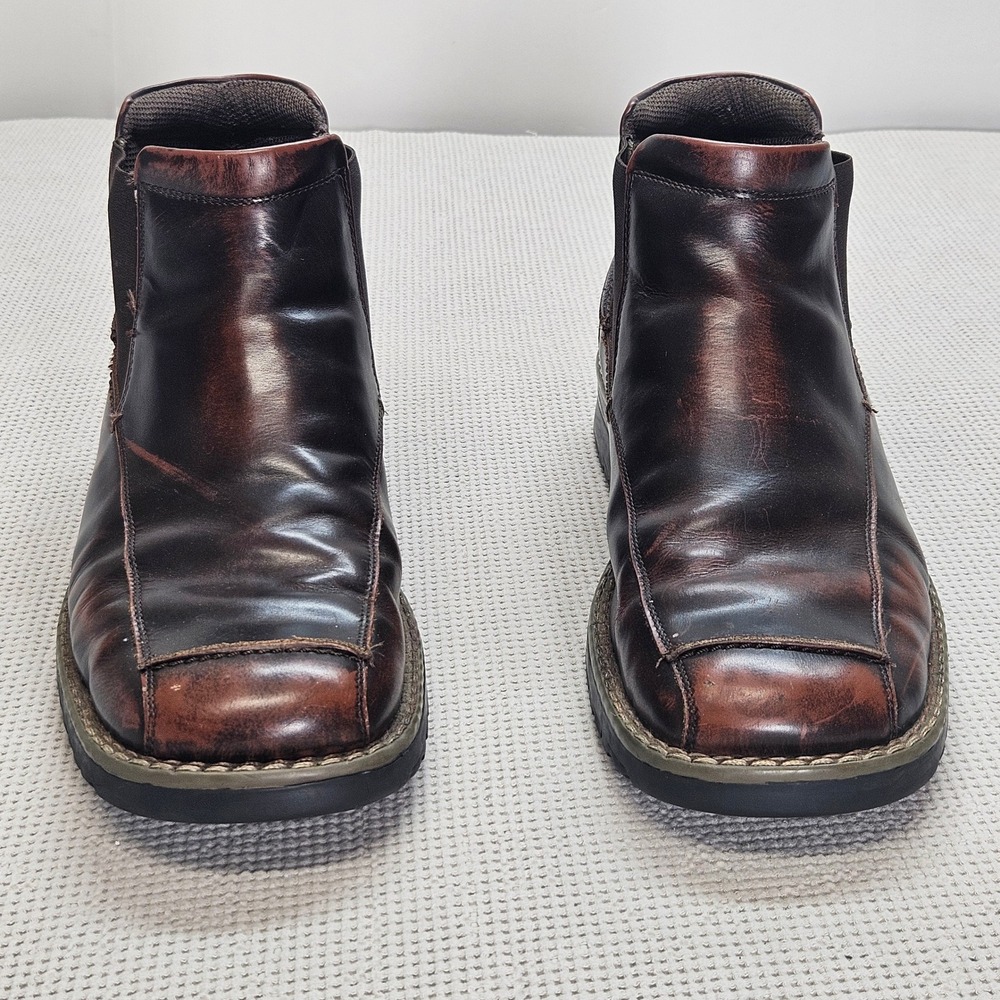 Nunn Bush NXXT Mens Brown Leather Chelsea Boots Square Toe Ankle 83305-02 Sz 12 - Picture 3 of 10