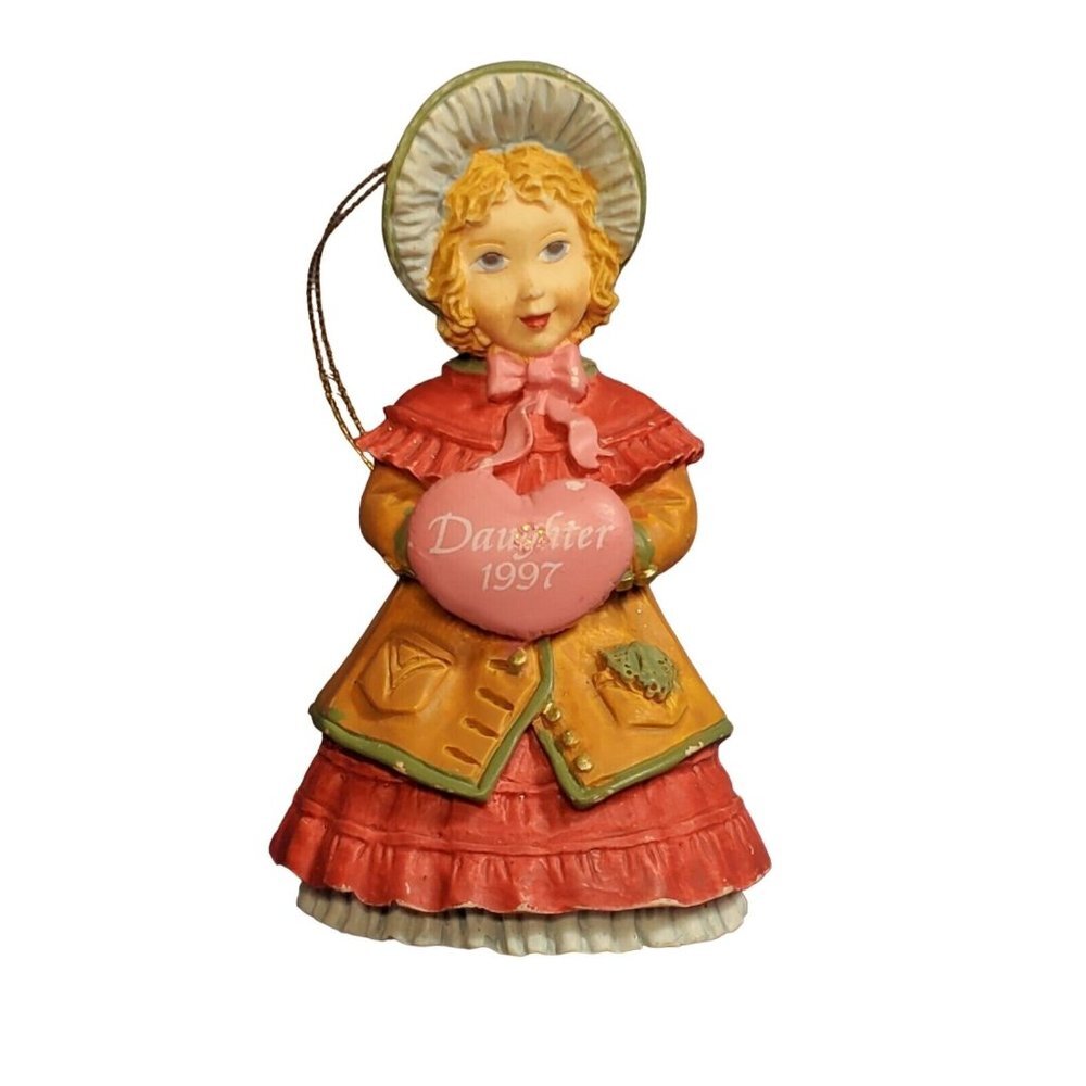 Vtg American Greetings Daughter‎ 1997 Figurine Ornament Frontier Woman Heart