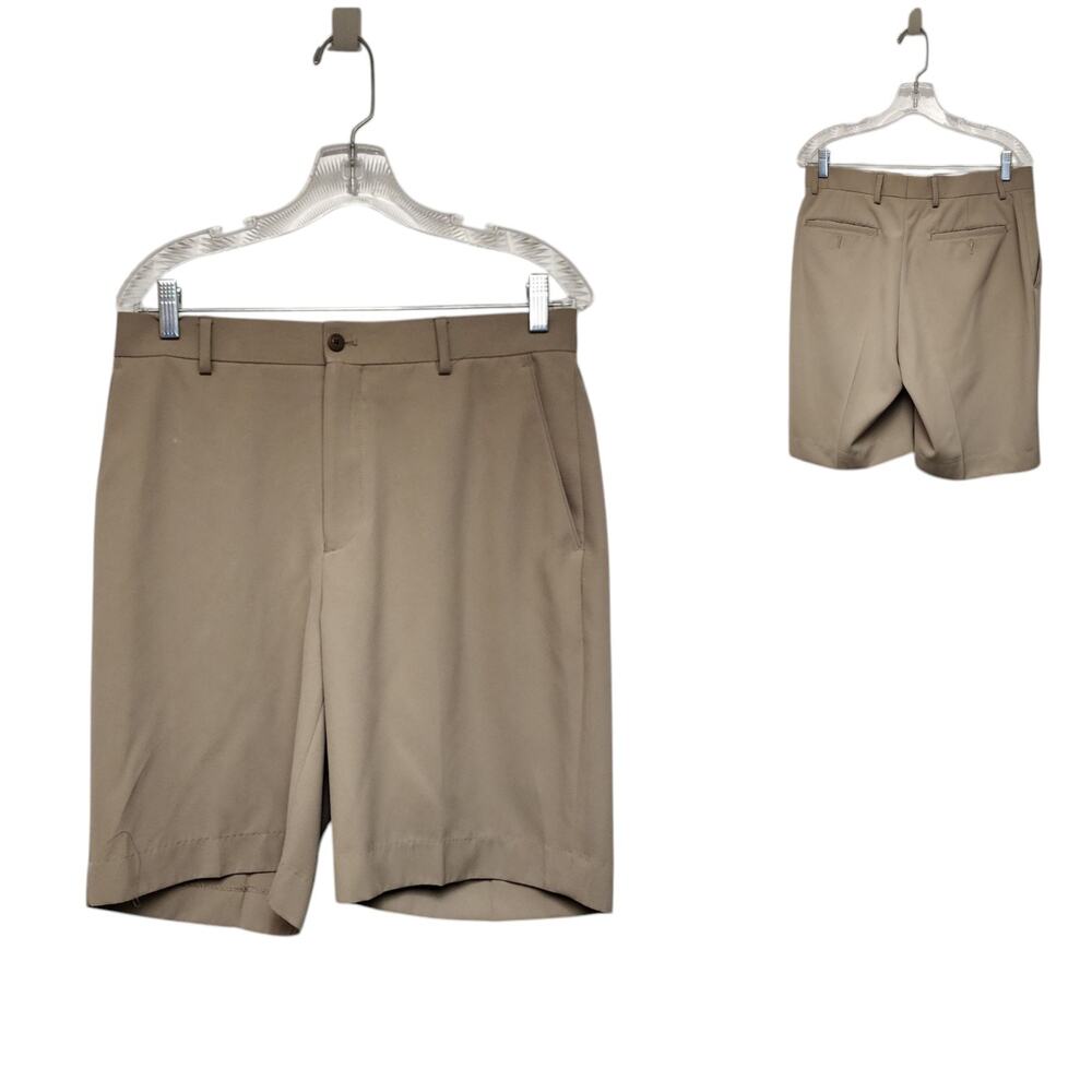 Alan Flusser Mens Golf Shorts 10" Khaki Shorts Size 32