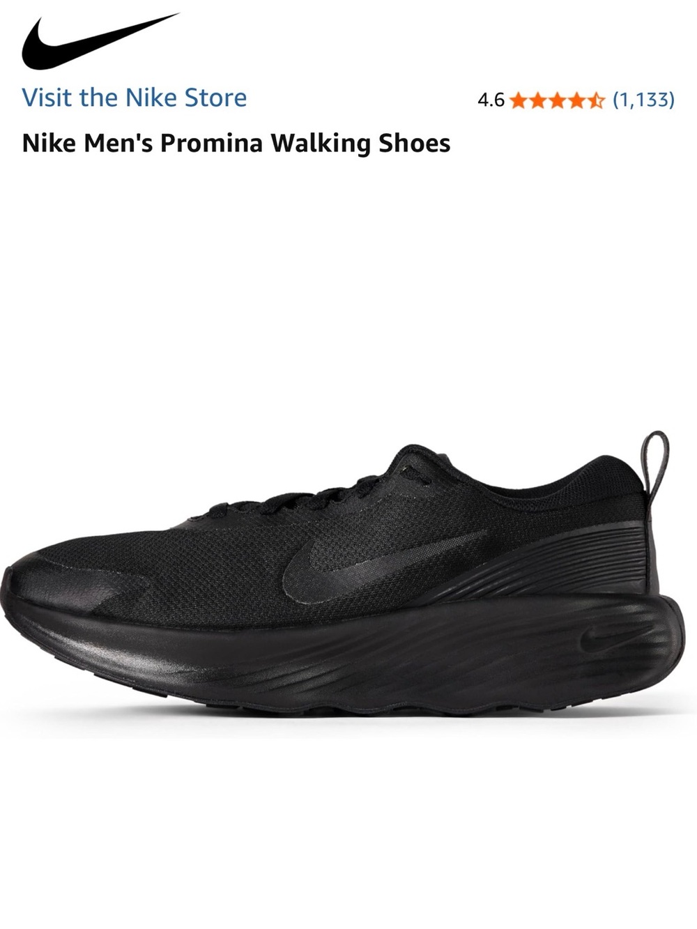 Nike Black Men's Promina Walking Shoes